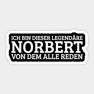 Norbert Funny Saying Birthday First Name Sticker